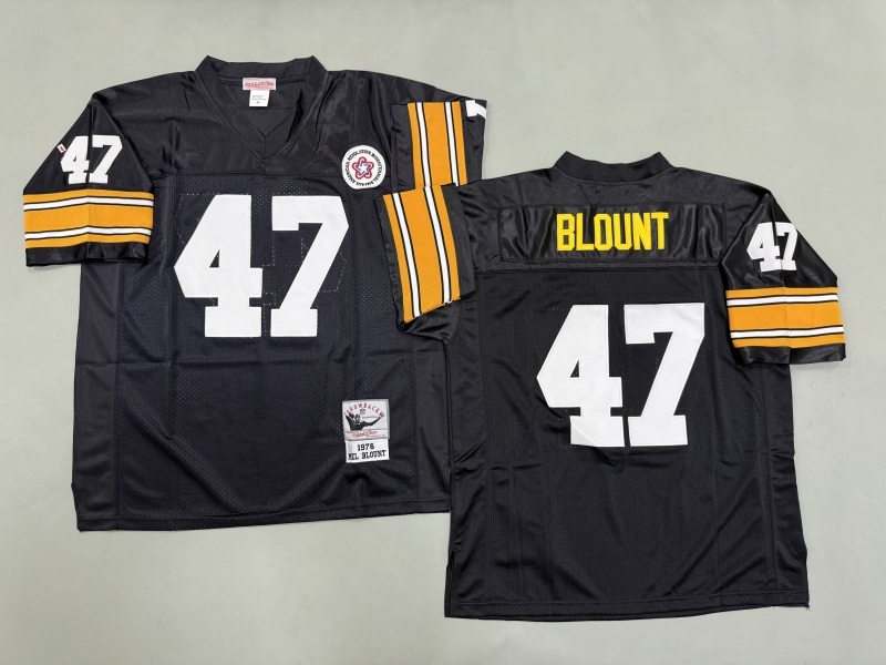Men 2025 Pittsburgh Steelers #47 Blount black Throwback Limited NFL Jersey style 002->pittsburgh steelers->NFL Jersey
